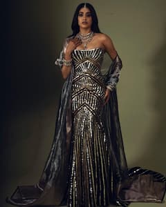Janhvi Kapoor Becomes The Centre Of Attention In A Bold Metallic Gown - SEE PICS