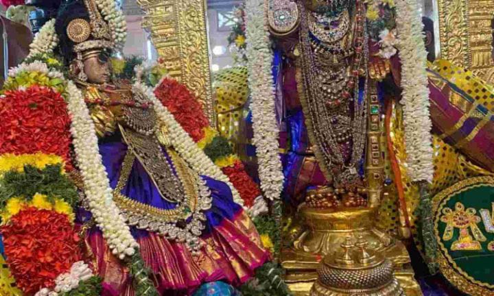 ஸ்ரீரங்கம் நம்பெருமாள் - கமலவல்லி நாச்சியார் சேர்த்தி சேவை - ஆயிரக்கணக்கான பக்தர்கள் தரிசனம்