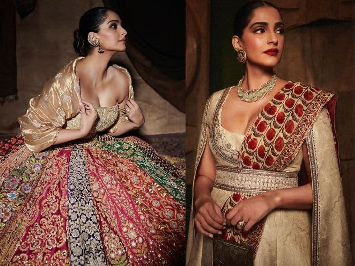 Sonam Kapoor Ethnic Look: बॉलीवुड में अपने शानदार फैशन सेंस से पहचाने जाने वाली एक्ट्रेस सोनम कपूर हमेशा ड्रेसेस के साथ नया एक्सपेरिमेंट करती हुई नजर आती हैं. यहां देखिए उनके बेहतरीन एथनिक लुक्स...