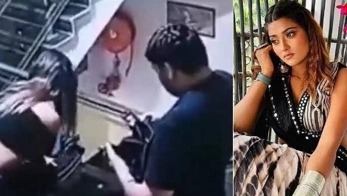 CCTV footage of Bhojpuri actress Akanksha Dubey entering hotel room with mystery man before death surfaces online Akanksha Dubey Suicide: આત્મહત્યા પહેલા આકાંક્ષા દુબે મિસ્ટ્રી મેન સાથે હોટલના રૂમમાં જતી જોવા મળી, નવો વીડિયો આવ્યો સામે