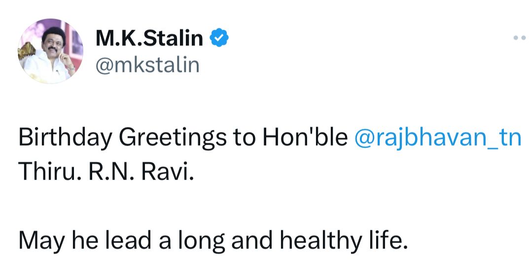 CM Stalin greetings : ஆளுநர் ஆர்.என். ரவி பிறந்தநாளுக்கு வாழ்த்து தெரிவித்த முதலமைச்சர் ஸ்டாலின்..