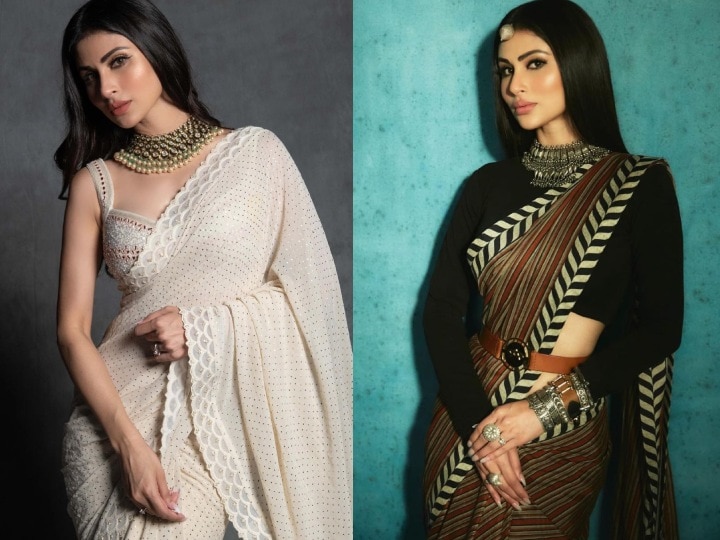 Mouni Roy's 15 stylish sarees with trendy blouses | Times of India