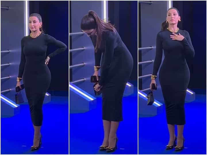 Nora Fatehi faced Oops moment after Wearing  skintight dress at Citadel premiere video viral Citadel Premiere: स्किन टाइट ड्रेस पहनना Nora Fatehi के लिए बना आफत, Oops मोमेंट का हुईं शिकार, वीडियो वायरल