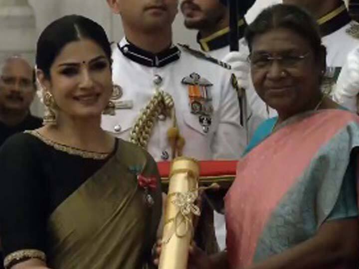 Raveena Tandon received Padma Shri Award, honored by President Draupadi Murmu