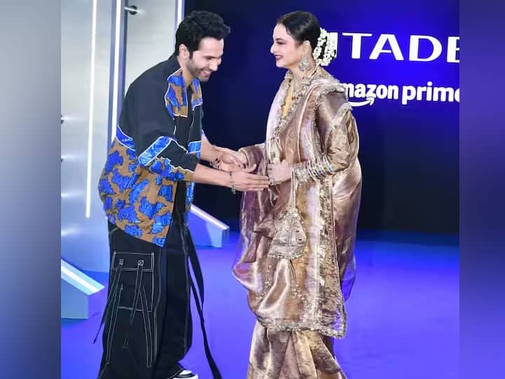 गिगी संग किसिंग चर्चा के बाद, सिटाडेल प्रीमियर पर रेखा के साथ वरुण की फोटो ने बटोरी सुर्खियां