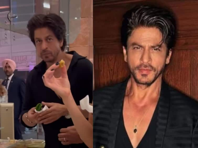 Shah Rukh Khan spotted enjoying paan at NMACC gala video viral on social media 'खईके पान बनारस वाला...'; NMACC इव्हेंटमध्ये शाहरुखनं खाल्लं पान; व्हिडीओ व्हायरल