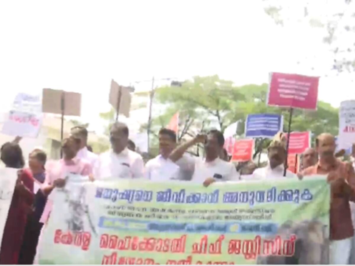 Kerala Farmer Unions Stage Protest Seeking Court Order To Capture Elephant Arikomban