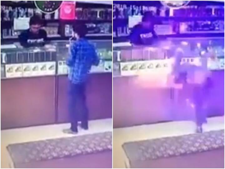 Boy caught fire as soon as he lit a cigarette inside shop in viral video Video: सिगरेट जलाते ही आग के गोले में बदला शख्स, रोंगटे खड़े कर रहा मंजर