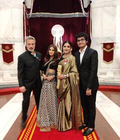 Raveena Tandon Poses With SS Rajamouli And Her Family During Padma Awards | SEE PICS