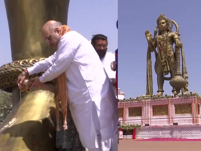 Hanuman Jayanti 2023 Home Minister Amit Shah Unveiled 54 Feet Tall Statue  Of Hanuman In Gujarat See Images | Hanuman Jayanti 2023: गुजरात में  गृहमंत्री अमित शाह ने हनुमान की 54 फीट