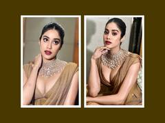 Janhvi Kapoor Looks Royal In A Golden Saree