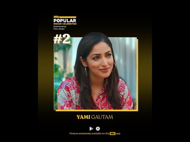 Yami Gautam Ranks 2nd On IMDb’s Most Popular Indian Celebrities List Surpassing SRK And Deepika Padukone Yami Gautam Ranks 2nd On IMDb’s Most Popular Indian Celebrities List Surpassing SRK And Deepika Padukone