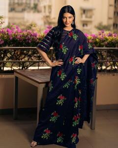 Shruti Haasan Colours Social Media In A Floral Saree