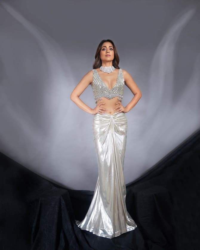 Shriya Saran Raises Temperature In A Silver Outfit