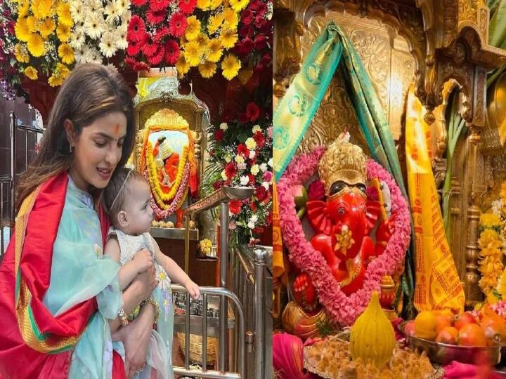 Priyanka Chopra visits Siddhi Vinayagar Temple in Mumbai with her daughter and husband and their photos goes viral online Priyanka Chopra: 'அப்பா.. பிள்ளையாரப்பா..' கணவர், குழந்தையுடன் சாமி தரிசனம் செய்த பிரியங்கா சோப்ரா..!