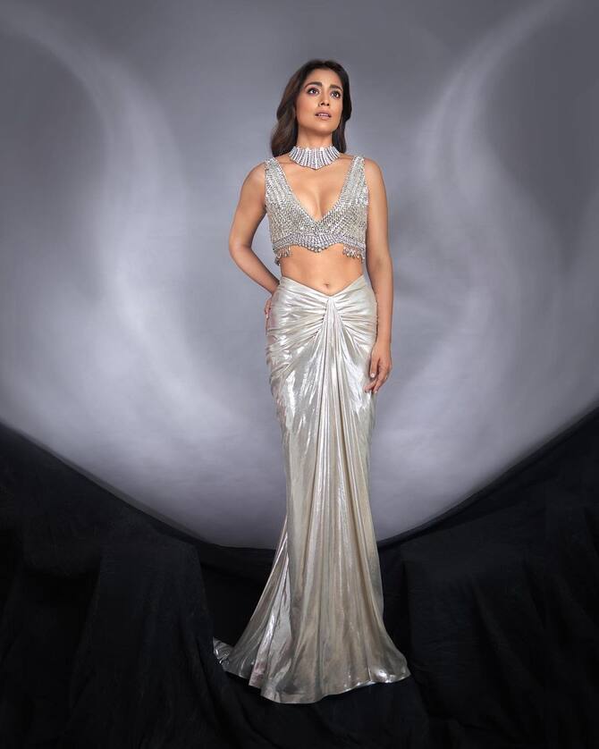 Shriya Saran Raises Temperature In A Silver Outfit