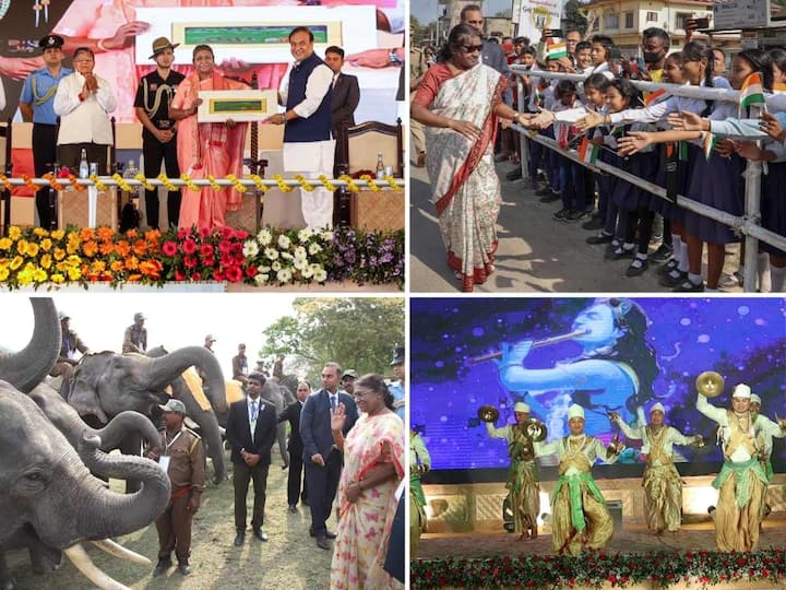 President Droupadi Murmu, who is on a three-day visit to Assam, has a packed schedule. She inaugurated the 'Gaj Utsav' at Assam's Kaziranga National Park today.