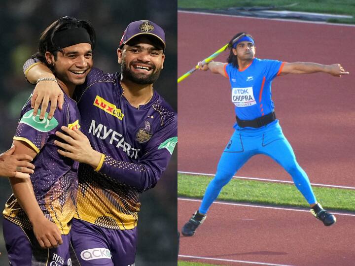 IPL 2023 Fans Says Suyash Sharma look like lite version of Neeraj Chopra IPL 2023: KKR की टीम से नीरज चोपड़ा कर रहे गेंदबाजी? सुयश शर्मा को देख फैंस भी रह गए हैरान