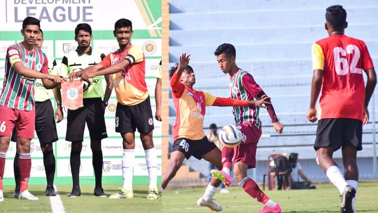 East Bengal FC and ATK Mohun Bagan ended in a 1-1 stalemate at the Naihati Stadium earlier today East bengal vs Mohun Bagan: নৈহাটিতে ছোটদের ডার্বি ড্র, এগিয়ে থেকেও জিততে পারল না লাল হলুদ শিবির