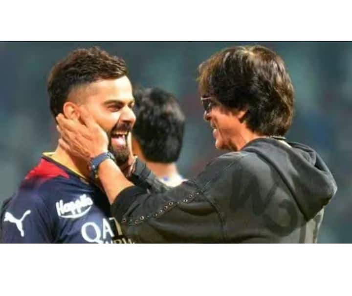 Shah Rukh Khan Hugs Virat Kohli : आयपीएलमध्ये (IPL 2023) कोलकाताच्या (Kolkata) ईडन गार्डनवर मैदानावर कोलकाता नाईट रायडर्सने (KKR) आयपीएल 2023 (IPL 2023) मध्ये गुरुवारी पहिला विजय मिळवत खातं उघडलं.