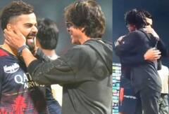 RCB चा पराभव, KKR चा विजय; शाहरुखची मैदानातच विराटला कडकडून मिठी, गालही ओढला, Video होतोय व्हायरल