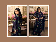 Shruti Haasan Colours Social Media In A Floral Saree