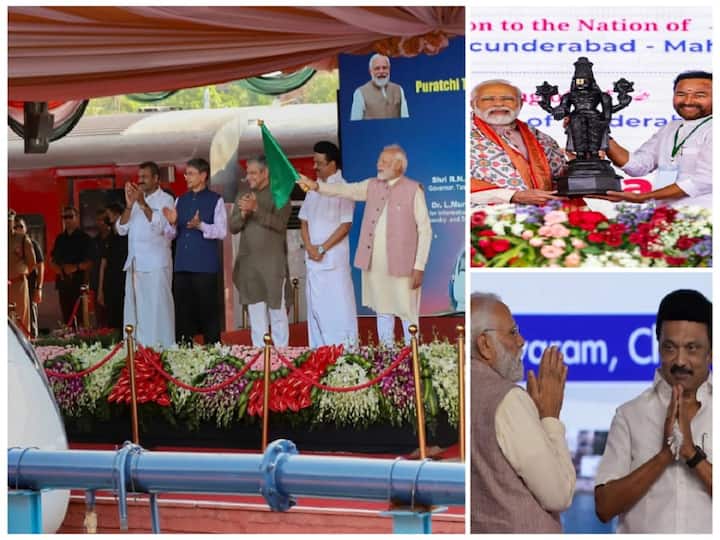 Prime Minister Narendra Modi was on a tight schedule in Southern India on Saturday. He launched a slew of development projects, including the Secunderabad-Tirupati Vande Bharat Express.
