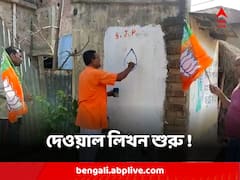 বীরভূমে শুরু বিজেপির পঞ্চায়েতের জন্য দেওয়াল লিখন, শুরু তরজা