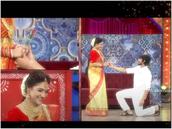 Jabardasth Aishwarya introduces her life partner Srinivas Sai on stage, gets married Jabardasth Aishwarya: లైఫ్ పార్ట్‌నర్‌ను ఇంట్రడ్యూస్ చేసిన 'జబర్దస్త్' ఐశ్వర్య