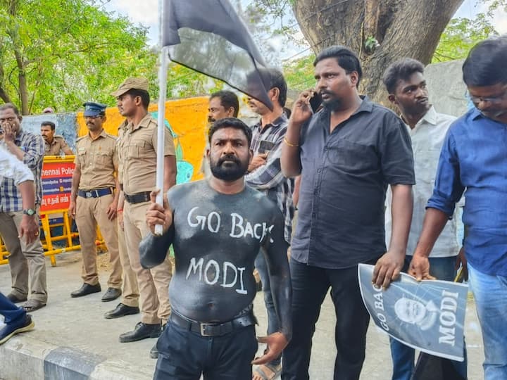 Congress, TVK Hold Black Flag Protest Against PM Modi's Chennai Visit Congress, TVK Hold Black Flag Protest Against PM Modi's Chennai Visit