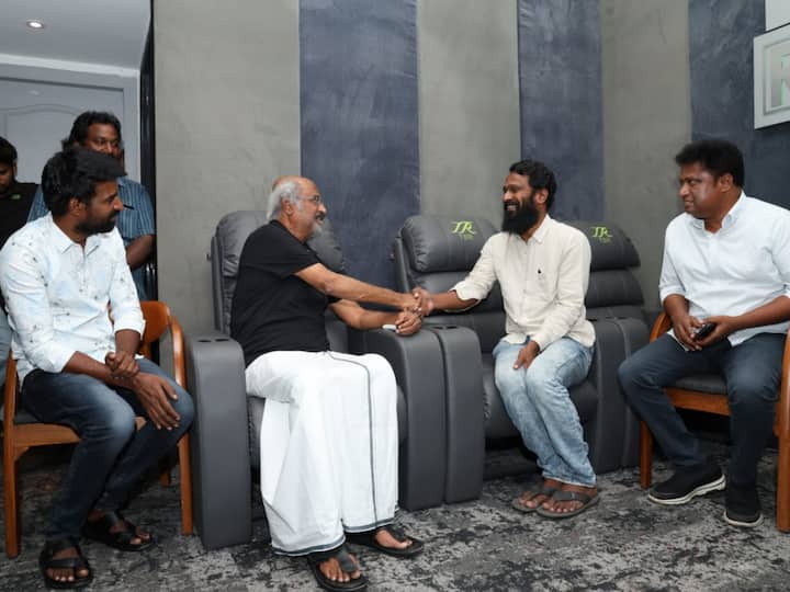 Actor Rajinikanth met the crew of Viduthalai Part 1 and extended his appreciation to the team for making a epic movie.