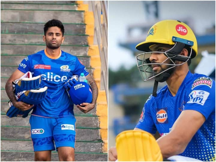 IPL 2023 Suryakumar Yadav Ruturaj Gaikwad MS Dhoni Rohit Sharma and Ben Stokes to be watch out in MI vs CSK match MI vs CSK: सूर्यकुमार से लेकर गायकवाड़ तक, मुंबई-चेन्नई मैच में इन 5 खिलाड़ियों पर रहेंगी नजरें