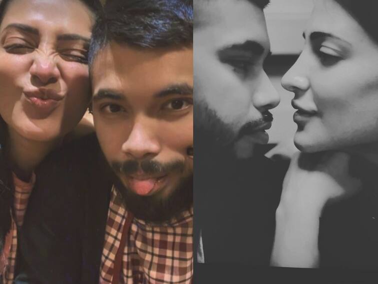 Shruti Haasan shares photo of lunch date with her boy friend Santanu Hazarika Shruti Haasan: காதலருடன் லஞ்ச் டேட்... இணையத்தில் லைக்ஸ் அள்ளும் ஸ்ருதி ஹாசன் ஃபோட்டோ!