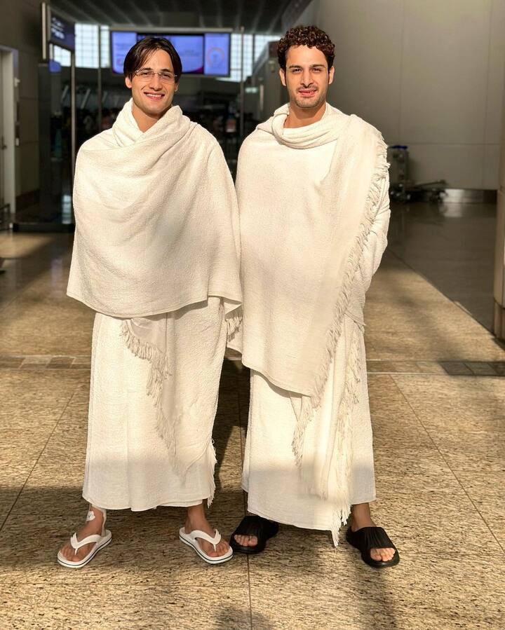 Asim Riaz was spotted at the Mumbai airport on Monday as they left for Mecca for Umrah. (Image: Instagram/@asimriaz77.official)