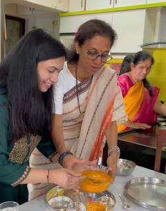 Supriya Sule On Madhuras Recipe : सुप्रिया सुळेंनाही 'मधुराज रेसिपी'ची भुरळ; हंगामातील पहिल्या आमरसाचा घेतला आस्वाद