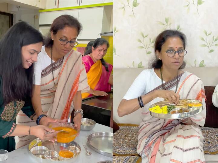 Supriya Sule On Madhuras Recipe : सुप्रिया सुळे यांनी मधुरा बाचल यांच्या घरी जेवणाचा आस्वाद घेतला आहे.