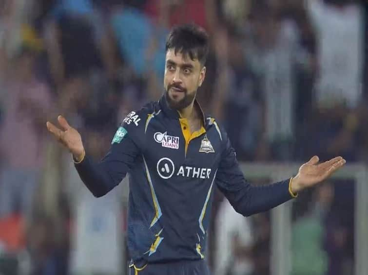 Rashid Khan Hat-trick GT vs KKR First Hattrick of IPL 2023 Rashid Khan Gets Russell Narine Shardul Thakur Wickets IPL 2023: Rashid Khan Takes First Hat-Trick Of Season In GT vs KKR Match