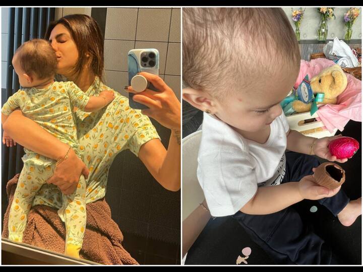 Priyanka Chopra shared a series of pictures on her Instagram, giving a glimpse into her daughter Malti Marie's first Easter Day celebrations.