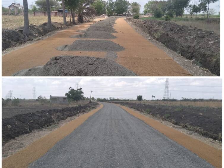 Thoothukudi news Village Roads Project using modern technology by spreading jute mat on karisal forest land TNN தூத்துக்குடி: கரிசல்காட்டு பூமியில் சணல் மேட் விரித்து நவீன தொழில்நுட்பத்தில் கிராம சாலைகள் திட்டம்