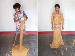 इस लड़के ने बनाई गेंहू के दानों से ड्रेस, यूजर्स बोले उर्फी जावेद को छोड़ा पीछे