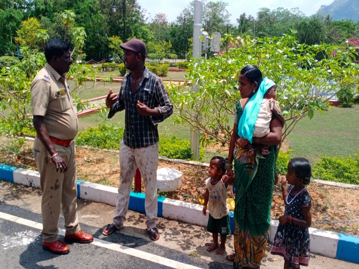 திருவண்ணாமலையில் குழந்தையுடன் விவசாயி கலெக்டர் அலுவலகத்தில் தீக்குளிக்க முயற்சி