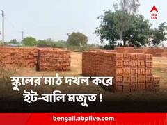 স্কুলের মাঠ দখল করে ইট-বালি মজুত ! বাঁকুড়ায় তৃণমূল নেতার দাদাগিরি