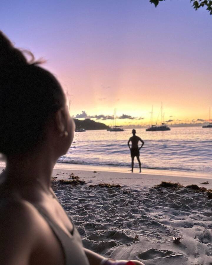 Krishna Mukherjee and her spouse decided to spend their honeymoon in the idyllic tropical setting of the Seychelles.