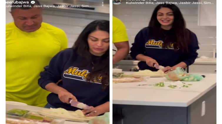 neeru bajwa making pizza with husband harry jwandha shares video on social media Neeru Bajwa: 'ਚੱਲ ਜਿੰਦੀਏ' ਦੀ ਕਾਮਯਾਬੀ ਦੀ ਖੁਸ਼ੀ ਮਨਾ ਰਹੀ ਨੀਰੂ ਬਾਜਵਾ, ਪਤੀ ਹੈਰੀ ਨਾਲ ਪੀਜ਼ਾ ਬਣਾਉਂਦੀ ਆਈ ਨਜ਼ਰ, ਦੇਖੋ ਵੀਡੀਓ