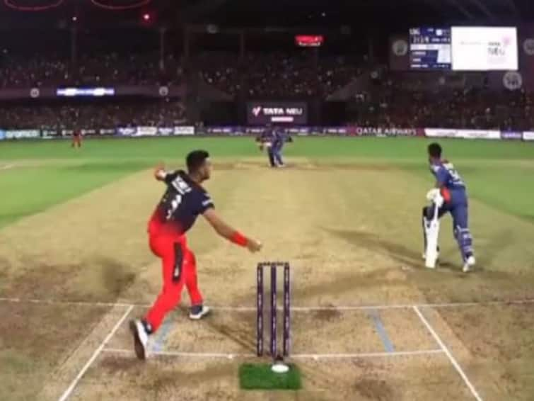 IPL 2023 RCB vs LSG Why Harshal Patel's run-out appeal at non-striker's end turned down by umpire IPL 2023 RCB vs LSG: బిగినర్స్ మిస్టేక్స్ ఇయన్నీ - హర్షల్ పటేల్ ‘రనౌట్’ వివాదంపై పేలుతున్న ట్రోల్స్