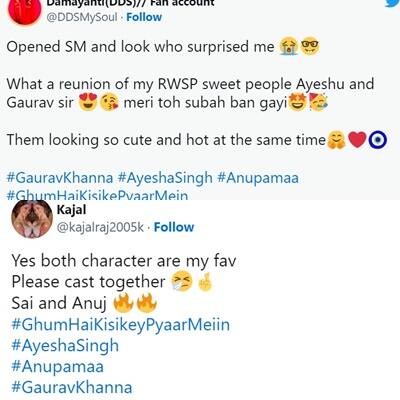 गुम है की 'सई' के साथ क्या कर रहे हैं Anupamaa के 'अनुज'! एक्ट्रेस आयशा संग सेल्फी पोस्ट कर गौरव खन्ना ने किया रिवील