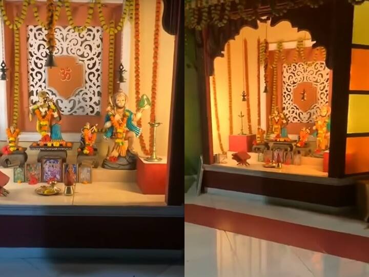 एक्टर रोहिताश ने शो में तिवारी जी के घर के अंदर के दर्शन कराए. ये देखिए अंगूरी भाभी और तिवारी जी के घर का मंदिर है.