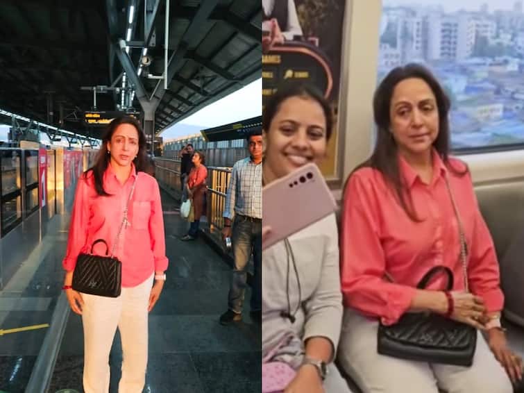 Hema Malini Travels By Mumbai Metro Rides In An Auto To Reach Home Watch Hema Malini: மும்பை டிராஃபிக்கோட மல்லுக்கட்ட முடியல... மெட்ரோவில் பயணித்த ஹேமமாலினி!