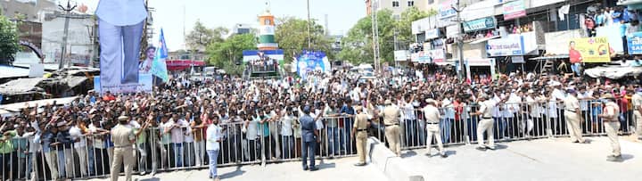 జగన్ ను చూసేందుకు బారులు తీరిన అభిమానులు