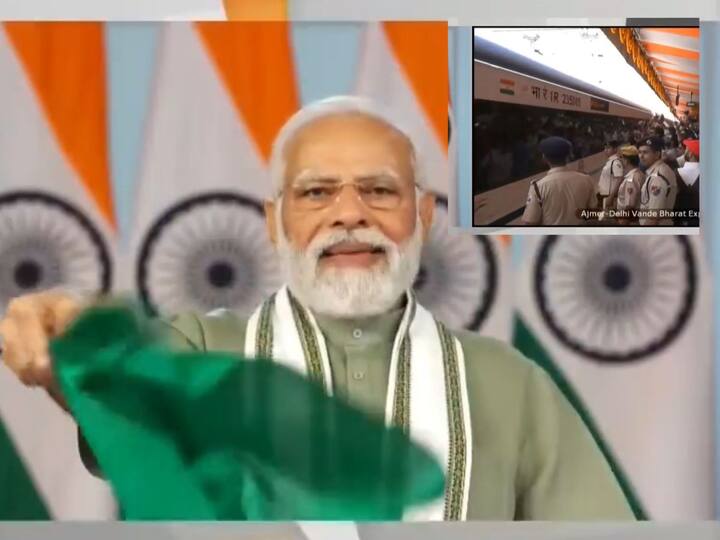 PM Modi Flags Off Rajasthan's 1st Vande Bharat Express train Check Details Vande Bharat Express: రాజస్థాన్‌లో తొలి వందేభారత్ ఎక్స్‌ప్రెస్, వీడియో కాన్ఫరెన్స్‌లో ప్రారంభించిన ప్రధాని